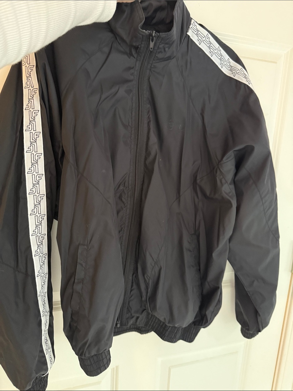LF Black Track Jacket with White Logo